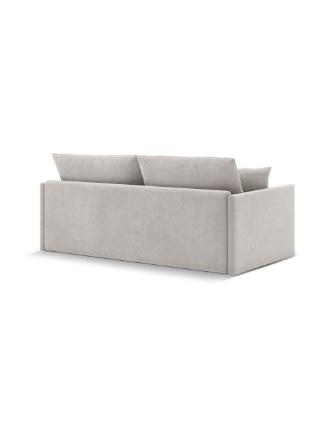 Canapé convertible velours Shannon 3 places beige - 209x94x87 cm