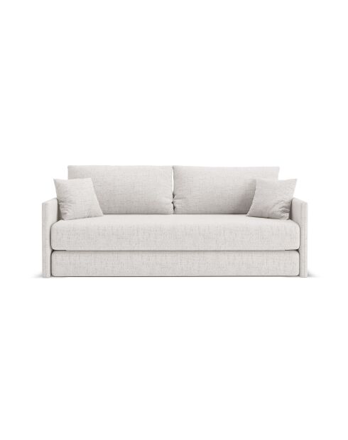 Canapé convertible Shannon 3 places beige clair - 209x94x87 cm