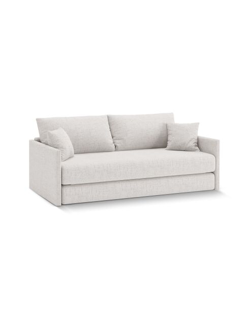Canapé convertible Shannon 3 places beige clair - 209x94x87 cm