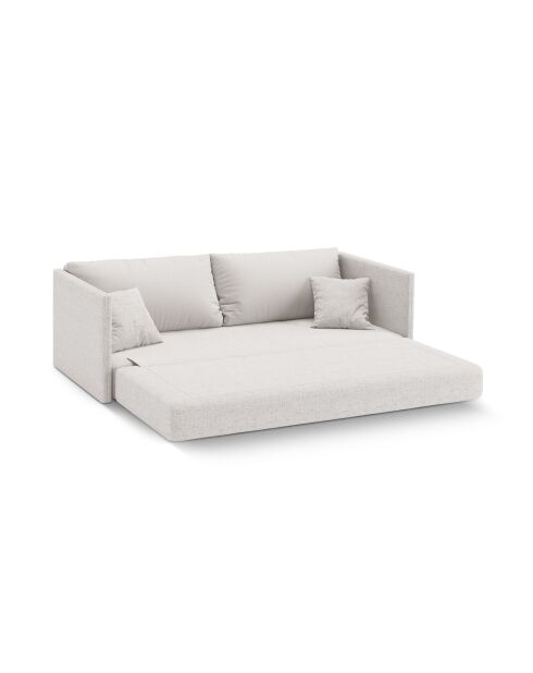 Canapé convertible Shannon 3 places beige clair - 209x94x87 cm