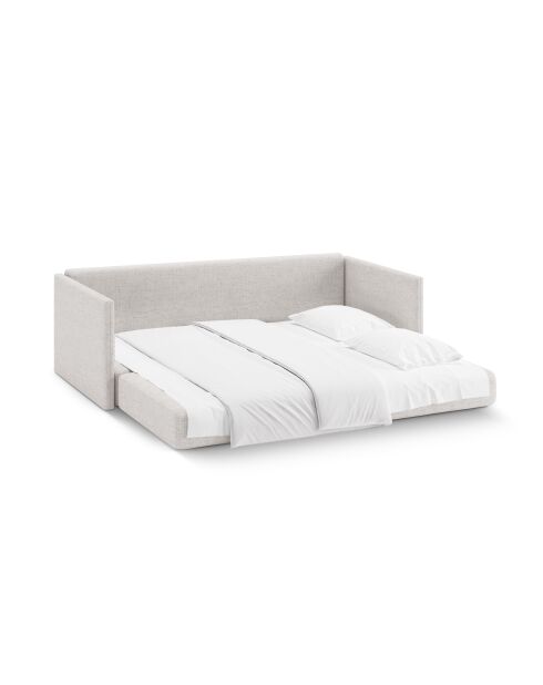 Canapé convertible Shannon 3 places beige clair - 209x94x87 cm