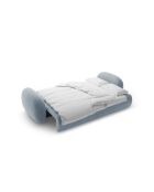 Canapé velours convertible avec coffre de rangement Tonale 3 places bleu gris - 262x105x88 cm