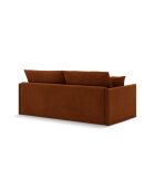 Canapé convertible velours Shannon 3 places terracotta - 209x94x87 cm