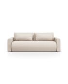 Canapé convertible avec coffre de rangement Belfast 3 places beige - 238x105x84 cm