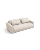 Canapé convertible avec coffre de rangement Belfast 3 places beige - 238x105x84 cm