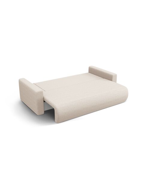 Canapé convertible avec coffre de rangement Belfast 3 places beige - 238x105x84 cm
