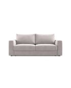Canapé convertible velours Grena 3 places gris clair - 205x100x90 cm