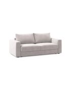 Canapé convertible velours Grena 3 places gris clair - 205x100x90 cm