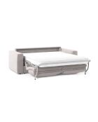 Canapé convertible velours Grena 3 places gris clair - 205x100x90 cm