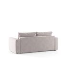 Canapé convertible velours Grena 3 places gris clair - 205x100x90 cm