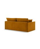 Canapé convertible velours Shannon 3 places jaune - 209x94x87 cm