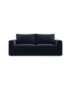 Canapé convertible velours Grena 3 places bleu roi - 205x100x90 cm