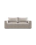 Canapé convertible velours Grena 3 places beige - 205x100x90 cm