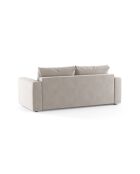 Canapé convertible velours Grena 3 places beige - 205x100x90 cm