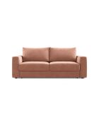 Canapé convertible velours Grena 3 places rose - 205x100x90 cm