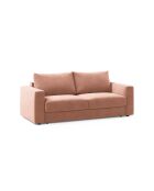 Canapé convertible velours Grena 3 places rose - 205x100x90 cm