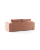 Canapé convertible velours Grena 3 places rose - 205x100x90 cm