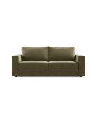 Canapé convertible velours Grena 3 places vert - 205x100x90 cm