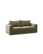 Canapé convertible velours Grena 3 places vert - 205x100x90 cm