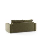 Canapé convertible velours Grena 3 places vert - 205x100x90 cm