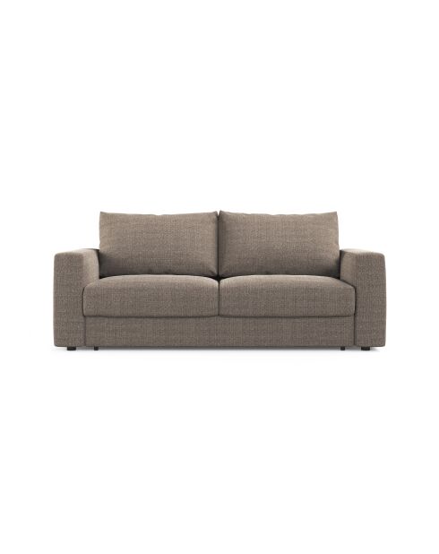 Canapé convertible Grena 3 places marron clair - 205x100x90 cm