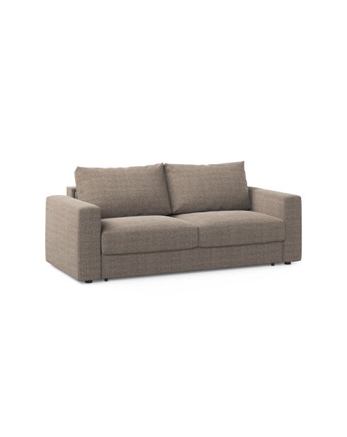 Canapé convertible Grena 3 places marron clair - 205x100x90 cm
