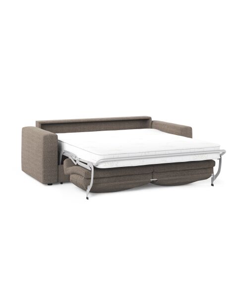 Canapé convertible Grena 3 places marron clair - 205x100x90 cm
