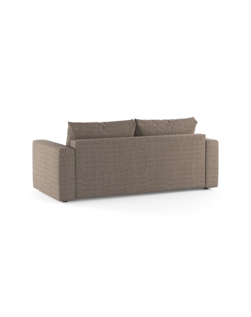 Canapé convertible Grena 3 places marron clair - 205x100x90 cm