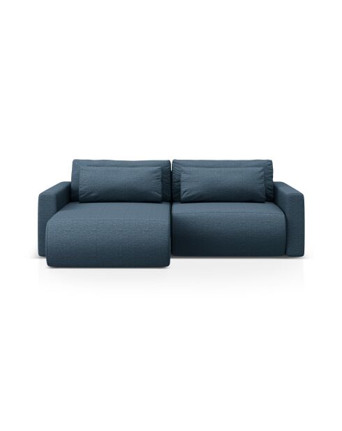 Canapé d'angle convertible avec rangement Belfast 3 places bleu - 240x149x84 cm