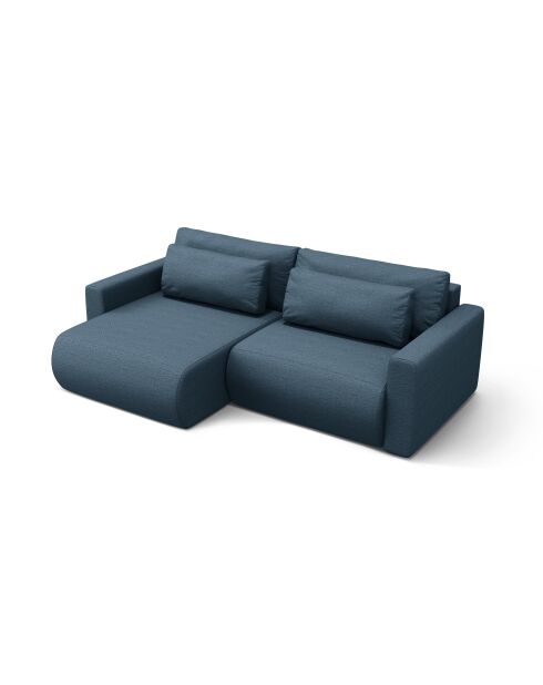 Canapé d'angle convertible avec rangement Belfast 3 places bleu - 240x149x84 cm