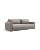 Canapé velours convertible avec coffre de rangement Belfast 3 places gris chaud - 238x105x84 cm