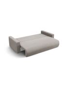 Canapé velours convertible avec coffre de rangement Belfast 3 places gris chaud - 238x105x84 cm
