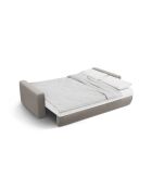 Canapé velours convertible avec coffre de rangement Belfast 3 places gris chaud - 238x105x84 cm