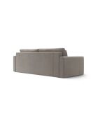 Canapé velours convertible avec coffre de rangement Belfast 3 places gris chaud - 238x105x84 cm