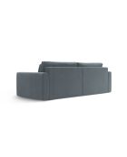 Canapé d'angle en velours convertible avec rangement Belfast 3 places bleu gris - 240x149x84 cm