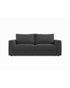 Canapé convertible Grena 3 places noir - 205x100x90 cm