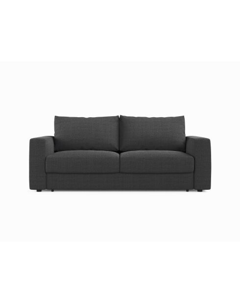 Canapé convertible Grena 3 places noir - 205x100x90 cm