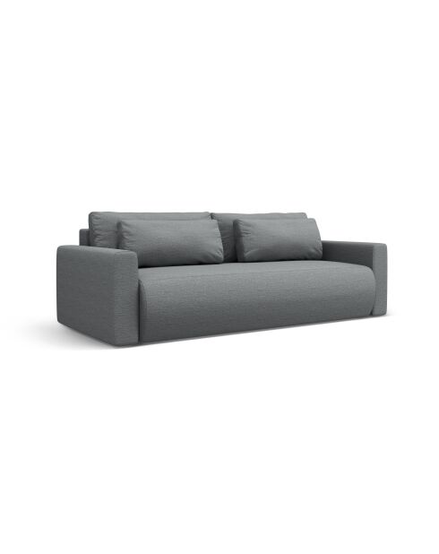 Canapé convertible avec coffre de rangement Belfast 3 places gris - 238x105x84 cm