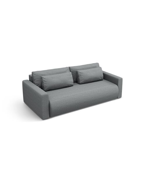 Canapé convertible avec coffre de rangement Belfast 3 places gris - 238x105x84 cm