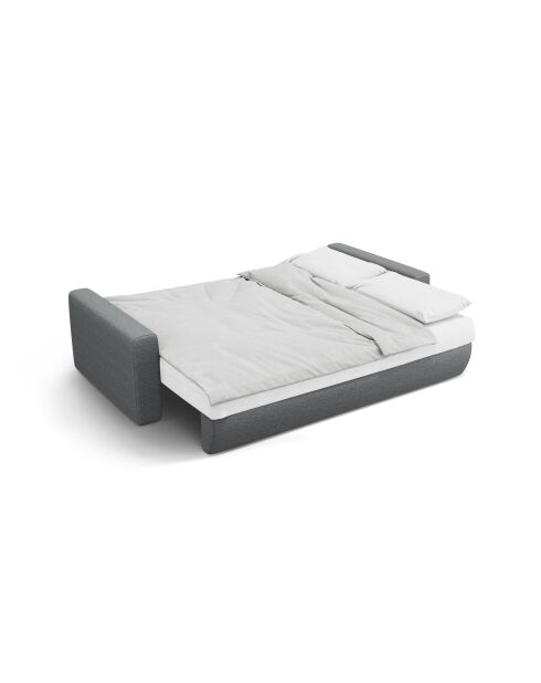 Canapé convertible avec coffre de rangement Belfast 3 places gris - 238x105x84 cm