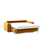 Canapé convertible velours Grena 3 places jaune - 205x100x90 cm