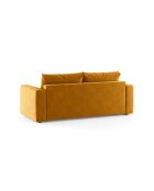 Canapé convertible velours Grena 3 places jaune - 205x100x90 cm