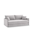 Canapé convertible velours Shannon 3 places gris clair - 209x94x87 cm