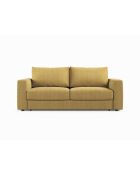 Canapé convertible Grena 3 places jaune - 205x100x90 cm