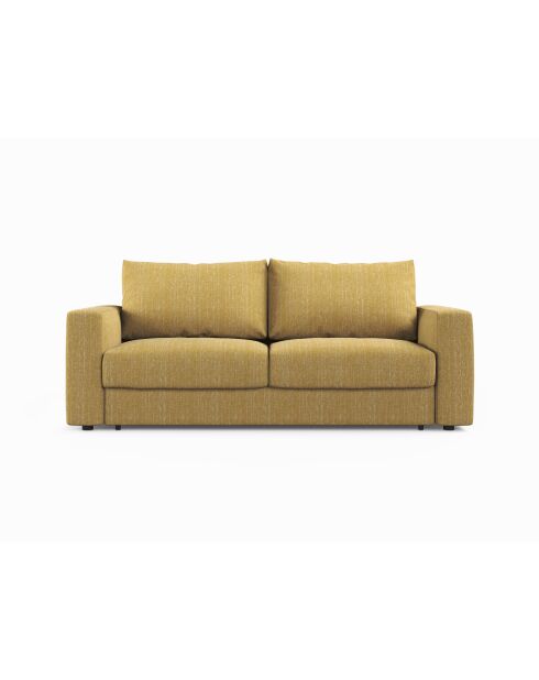 Canapé convertible Grena 3 places jaune - 205x100x90 cm