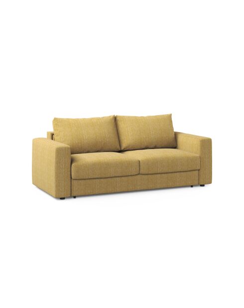 Canapé convertible Grena 3 places jaune - 205x100x90 cm