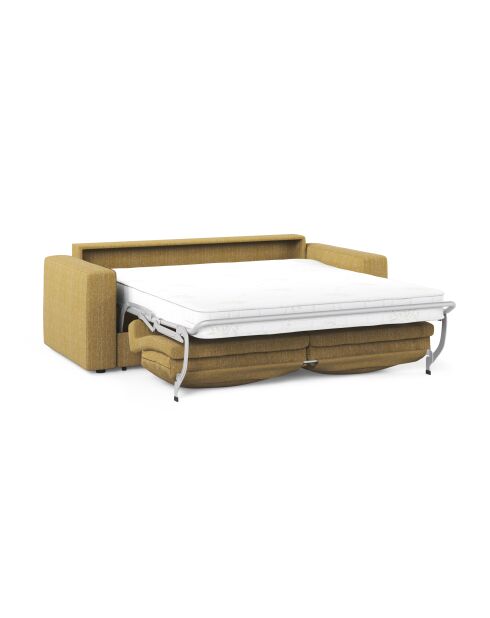 Canapé convertible Grena 3 places jaune - 205x100x90 cm