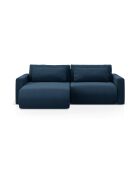 Canapé d'angle en velours convertible avec rangement Belfast 3 places bleu roi - 240x149x84 cm
