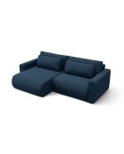 Canapé d'angle en velours convertible avec rangement Belfast 3 places bleu roi - 240x149x84 cm