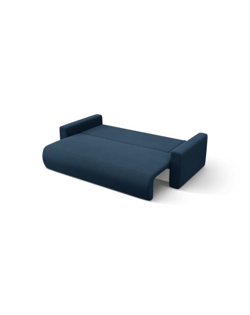 Canapé d'angle en velours convertible avec rangement Belfast 3 places bleu roi - 240x149x84 cm